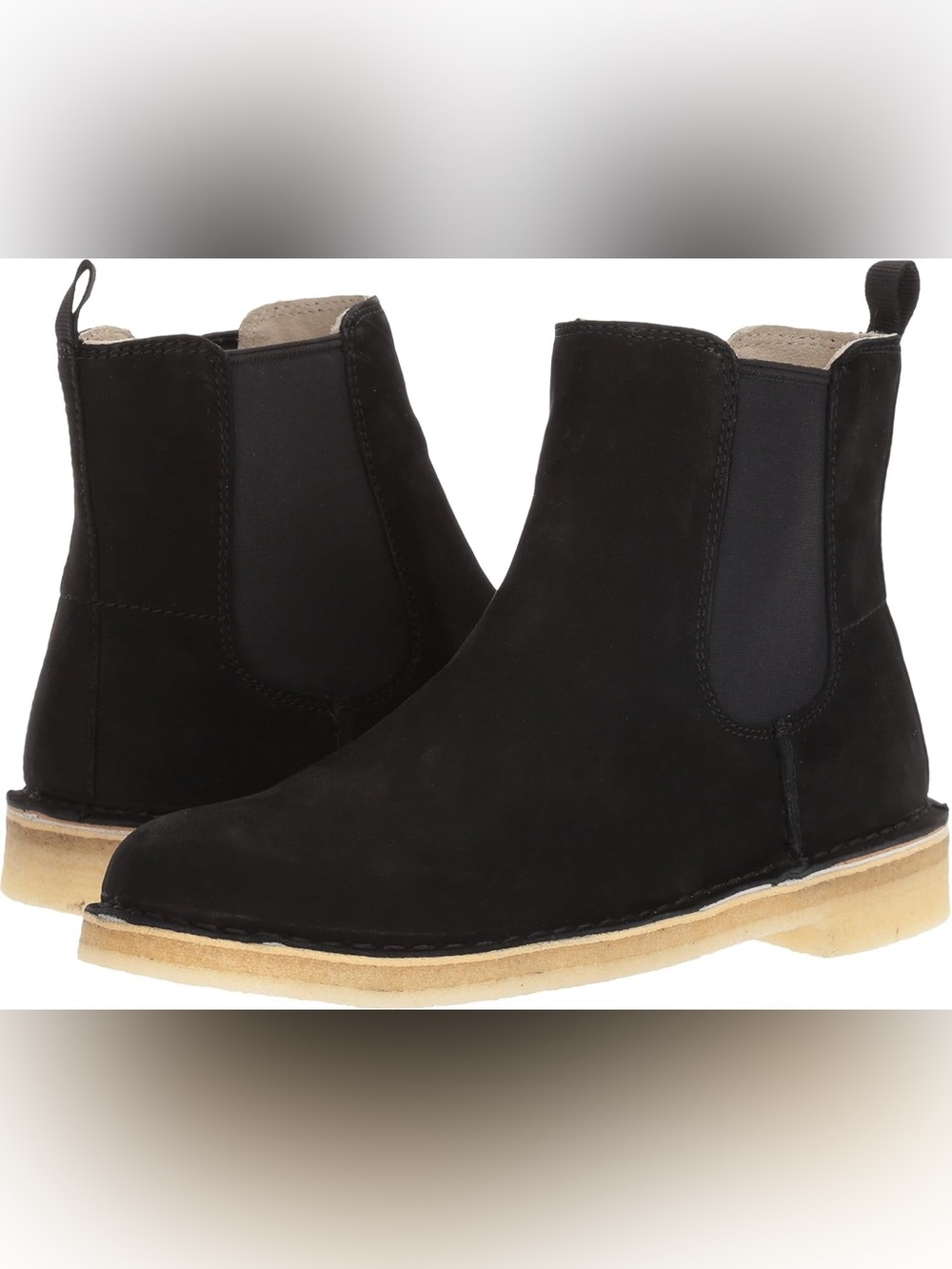 Clarks Black Suede Chelsea Ankle Boots